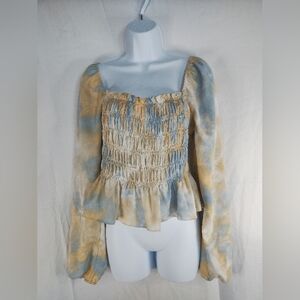 Lelis Collection Samantha Tie Dye Smocked Crop Top Size L